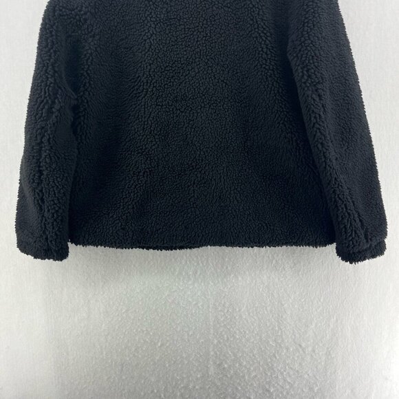 H&M LOGG Jacket Womens S Black Sherpa Fleece Lined Relaxed Fit Furry Casual - Picture 9 of 13